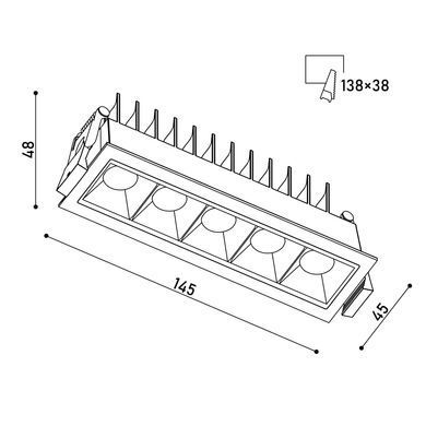 Світильник точковий врізний KLOODI KD-POINT 5X2 10W 4K BK (KD-POINT 5X2 10W 4K BK)