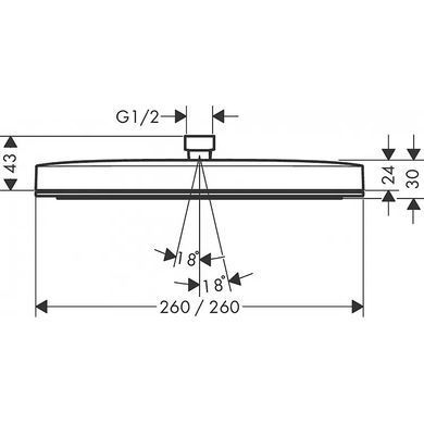 Верхній душ HANSGROHE PULSIFY E 260 1JET ECOSMART / хром (24331000)