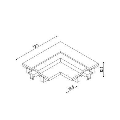 Заглушка для з`єднання кутового 90&deg; для врізного треку KLOODI KDTR-RL263 WH, біла (KDTR-RL263 WH)