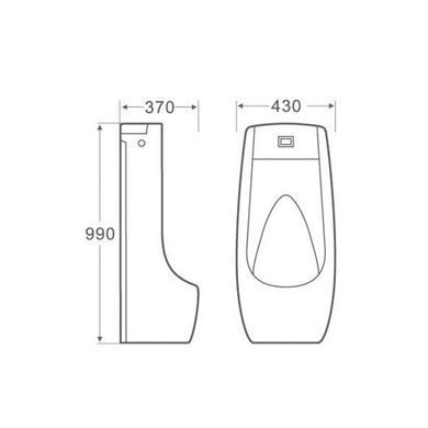 Напольный писсуар QTAP SCORPIO WHITE / ИК-датчик (QT1488101HW)