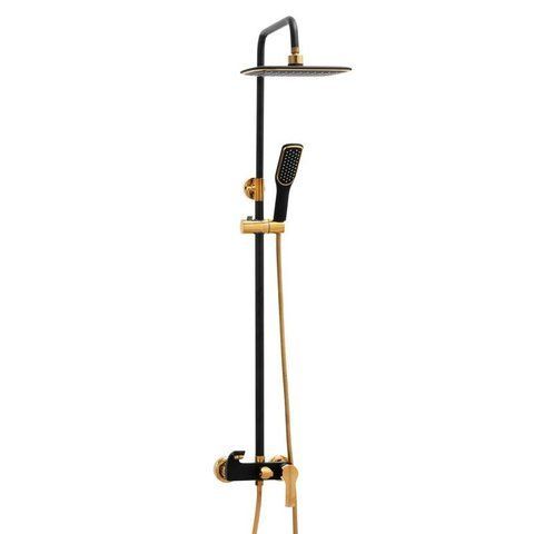 Душевой гарнитур YOKA ROXY GOLD BLACK MATT золотой с изливом (BP.ROXY)