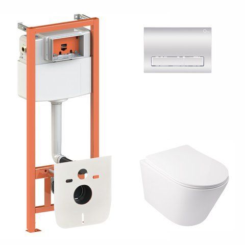 Комплект 3в1: Инсталляция для унитаза QTAP NEST (QT16335178W0133M425M08381CRM)