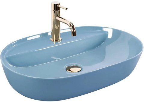 Раковина REA AURA BLUE SHINY 41х61 / голубая (REA-U6618)