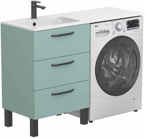 Тумба підлогова MIRAGGIO TESSA / зелена + раковина DELLA 1200 L (8815284)