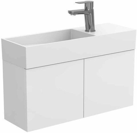 Тумба підвісна MIRAGGIO MINIMA + раковина TONI 650 / біла (8815058)