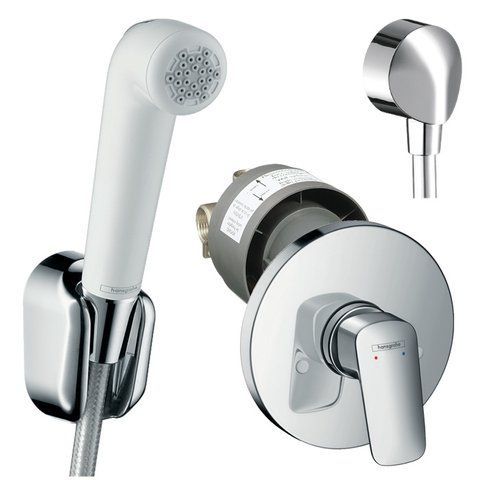 Комплект гігієнічного душа HANSGROHE LOGIS (71666000, 32127000, 27454000) / хром / білий (1112019)