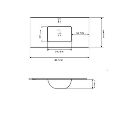 Раковина VBI FERRARA 46х120 WHITE (VBI-018031)