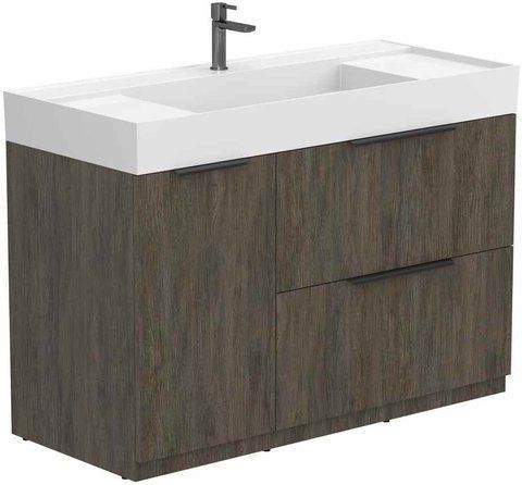 Тумба підлогова MIRAGGIO ALBA / Толедо темне дерево + раковина SOUL 1200 (8815472)