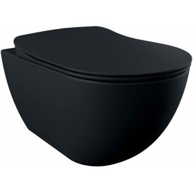 Комплект 4в1: Инсталляция для унитаза ALCAPLAST + подвесной унитаз CREAVIT FREE BLACK MATT RIM-OFF / сиденье SOFT CLOSE (AM101/1120-4:1 UA M578-0001 + FE322-11SM00E-0000 + KC0903.01)