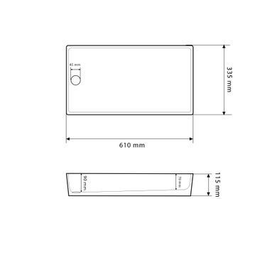 Раковина VBI VELLETRI M 33.5х61 WHITE (VBI-015901)