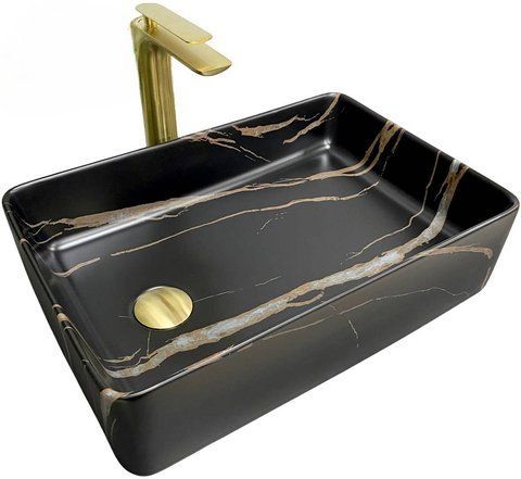 Раковина VBI VELLETRI 34х50.5 BLACK STONE MATT (VBI-015902)