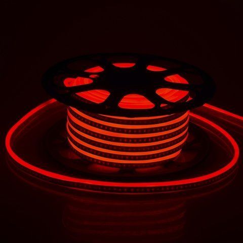 Світлодіодна стрічка вологозахищена 220V 14.4W 3014 RED NEON IP67 1M (BY-034/120)
