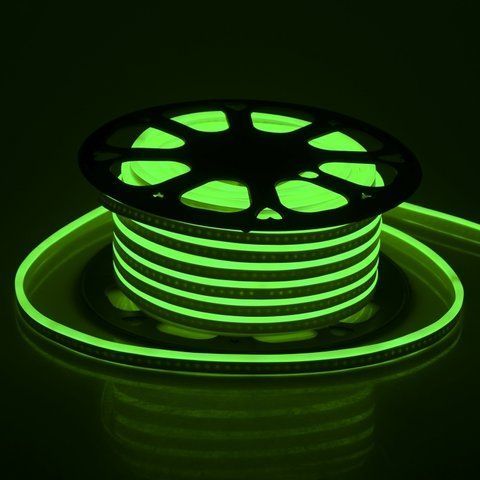Світлодіодна стрічка вологозахищена 220V 14.4W 3014 GREEN NEON IP67 1M (BY-034/120)