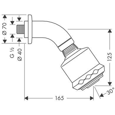 Верхній душ HANSGROHE CLUBMASTER 3JET / насадка для душу / хром (27475000)