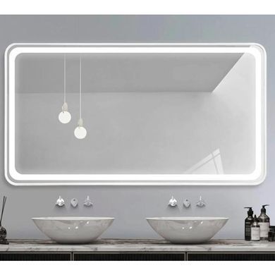 Зеркало DUSEL LED DE-M0065D 120х75 SILVER / сенсорное включение / подогрев (DUSEL-529)