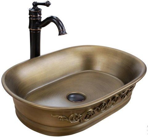 Раковина REA WILMA RUSTIC 38х55 / мідна (REA-U3305)