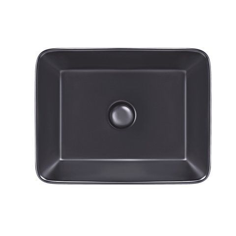 Раковина QTAP TERN 37х48 / черная / донный клапан (QT172074MBMB)