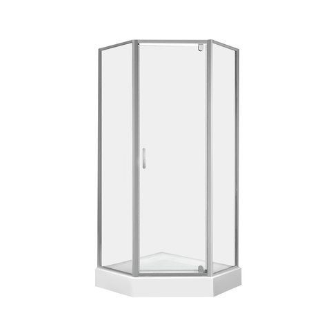 Набор QTAP душевая кабина LEO CRM10995-AC6 CLEAR 2020X900X900 мм + поддон DIAMOND 309912 90X90X12 см с сифоном (LEOCRM10995AC6SET)