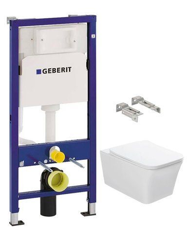 Комплект 3в1: Инсталляция для унитаза GEBERIT DUOFIX 458.103.00.1 + подвесной унитаз ASIGNATURA SIMPLE LINE RIMLESS 37802805 / сиденье SOFT CLOSE (458.103.00.1+37802805)