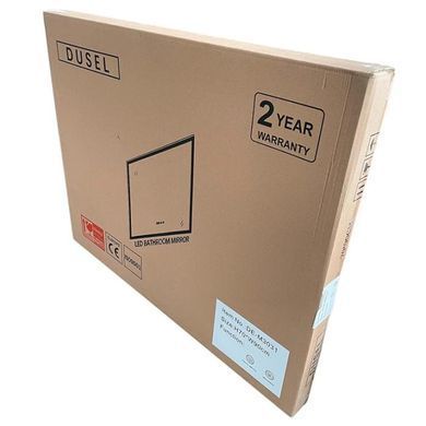Дзеркало DUSEL LED DE-M0065D 120х75 SILVER / сенсорне включення / підігрів / годинник | темп (DUSEL-528)