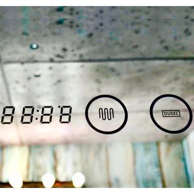 Дзеркало DUSEL LED DE-M0065D 120х75 SILVER / сенсорне включення / підігрів / годинник | темп (DUSEL-528)