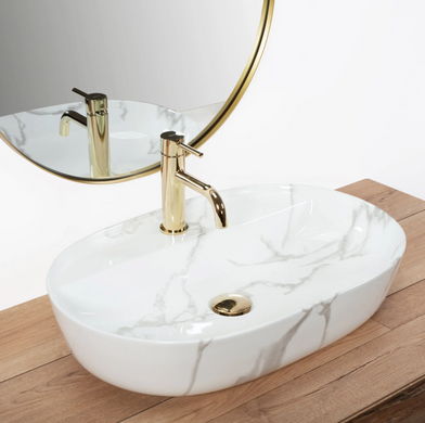 Раковина REA AURA MARMO SHINY 41х61 / мрамор (REA-U8003)