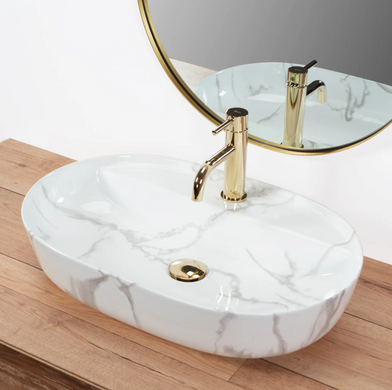 Раковина REA AURA MARMO SHINY 41х61 / мрамор (REA-U8003)