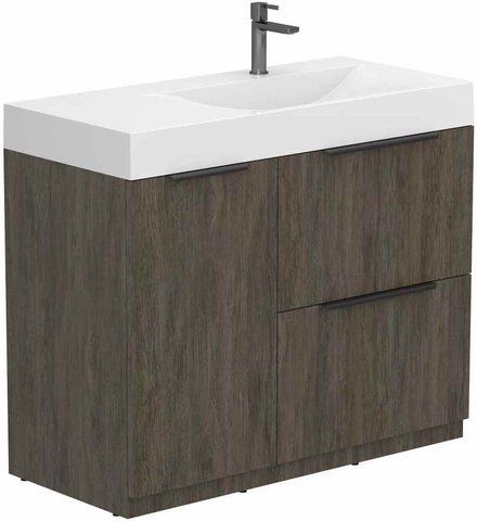 Тумба підлогова MIRAGGIO ALBA / Толедо темне дерево + раковина VIOLA 1000 R (8815478)
