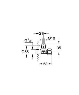 Вентиль GROHE UNIVERSAL 3/8" (22018000)