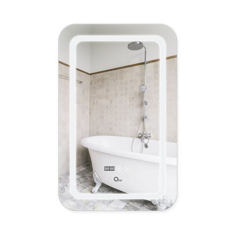 Зеркало QTAP MIDEYA 500х800 (DC-F911) с LED-подсветкой и антизапотеванием QT2078F911W, 800х500