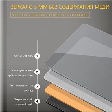 Дзеркало DUSEL LED DE-M0065D 80х65 SILVER / сенсорне включення / підігрів / годинник | темп (DUSEL-534)