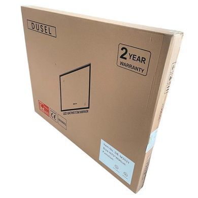 Дзеркало DUSEL LED DE-M0065D 80х65 SILVER / сенсорне включення / підігрів / годинник | темп (DUSEL-534)