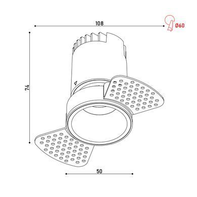 Світильник точковий врезной KLOODI KD-GIRON107 TR 6W 3K 38D BK (KD-GIRON107 TR 6W 3K 38D BK)