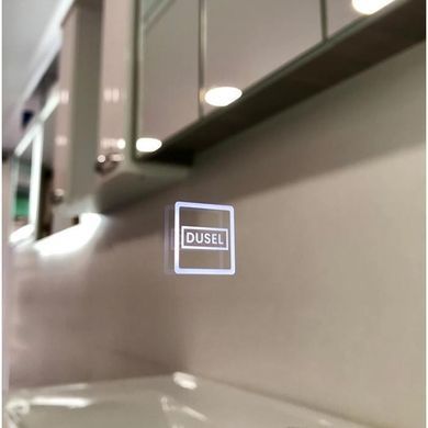 Дзеркало DUSEL LED DE-M0065D 80х65 SILVER / сенсорне включення / підігрів / годинник | темп (DUSEL-534)