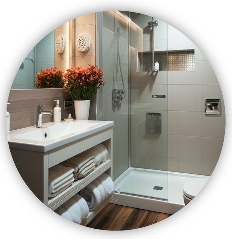 Зеркало QTAP TAURUS R800 / LED-подсветка TOUCH / антизапотевание / димер / рег. темп. цвета (QT2478R807)