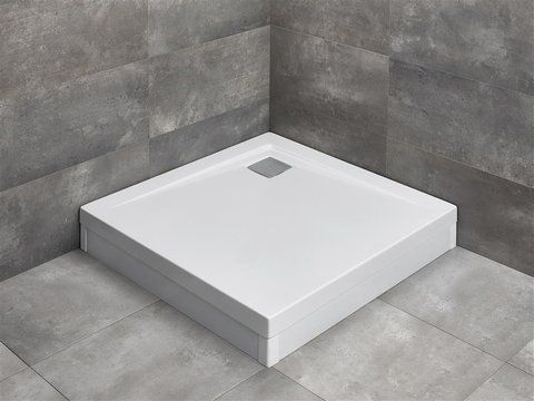 Душевой поддон RADAWAY ARGOS C акриловый, квадратный плоский с ножками 900X900 мм H145 белый 4ACN99-02, 80x80
