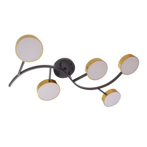 Люстра стельова в зал LED 75W WW+NW+CW BK+G (BR-01 642C/5)