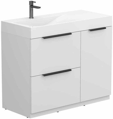 Тумба підлогова MIRAGGIO ALBA + раковина VIOLA 1000 L / біла (8815454)