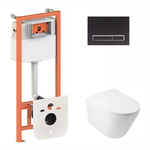 Комплект 3в1: Инсталляция для унитаза QTAP NEST (QT16335178W0133M425M08V1091MB)