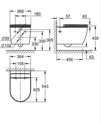 Підвісний унітаз GROHE START ROUND CERAMIC (103848SH00)