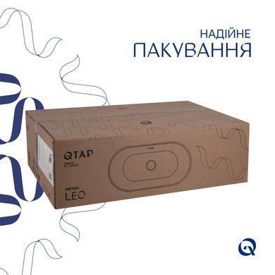 Раковина QTAP LEO 590х400х170 WHITE + донный клапан PU02O (QT11114028WN47292)