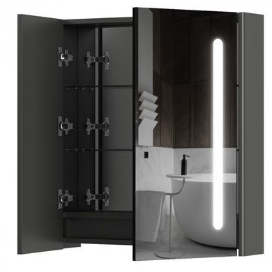 Дзеркальна шафа AQUARIUS SILVER з LED підсвіткою 70 (Графіт) (70930220)
