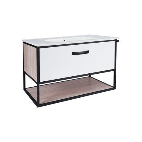 Комплект QTAP TAURUS 800х580х437 WHITE/WHITISH OAK тумба підвісна + раковина урізна QT2472TPT803WWO