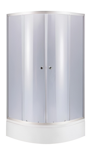 Душевая кабина WIEZA SC80X80.SAT.HIGH.L полукруглая, стекло LINIE 4 мм + Душевой поддон KAPIELKA ST80X80X41, с панелью LIDZ (LWISC8080SATHIGHL2SET)