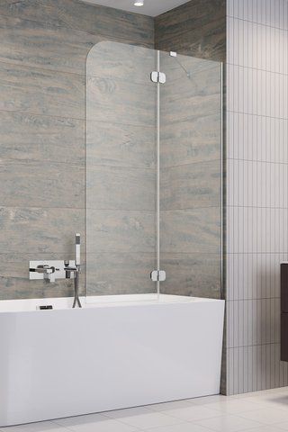 Шторка на ванну RADAWAY TORRENTA PND I 100х150 L / профіль хром / скло прозоре (QP93(left) chrome,grape)