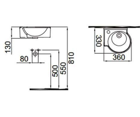Раковина IDEVIT MYRA MINI 33х36 L (0201-0367-08)