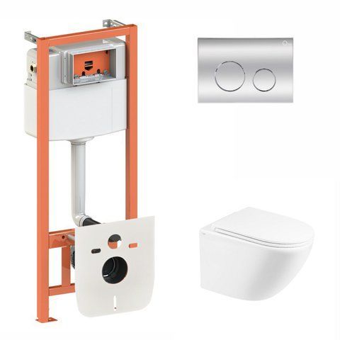 Комплект 3в1: Инсталляция для унитаза QTAP NEST (QT044RO36911)