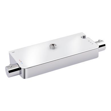 Душевая система универсальная QTAP SLOUP термостатическая на два потребителя C полочкой CHROME/WHITE