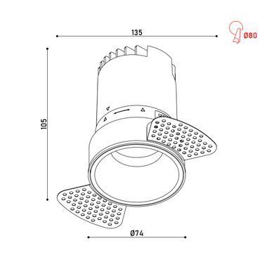 Світильник точковий врізний KLOODI KD-GIRON134 TR 12W 3K 38D WH (KD-GIRON134 TR 12W 3K 38D WH)