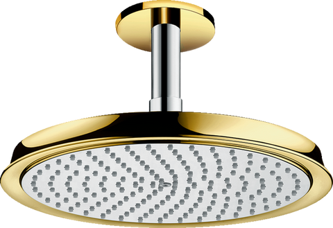 Верхній душ HANSGROHE RAINDANCE CLASSIC 240 1JET / стельовий тримач / золото / хром (27405090)